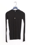 BASERANGE 25 Early Spring French organic cotton hollow heart-shaped long-sleeved T-shirt BAS-TOHLS-RB-000-Black